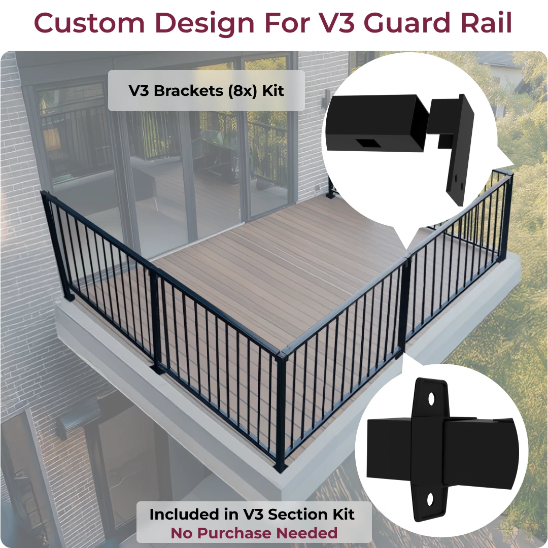 V3 Guard Rail Upper Rail Brackets (4 Sections)