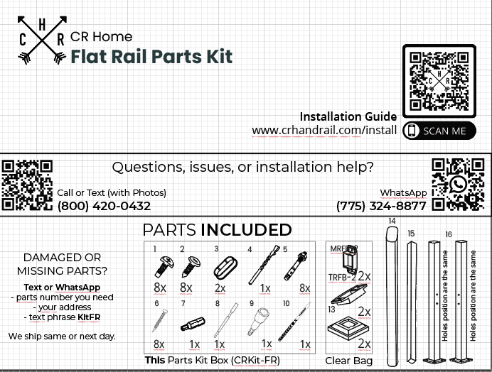 Flat Railing Parts Kit